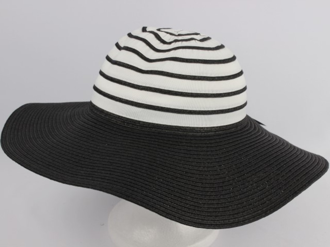 Wide brim 2 tone braid hat b/w Style: HS/1662 image 0